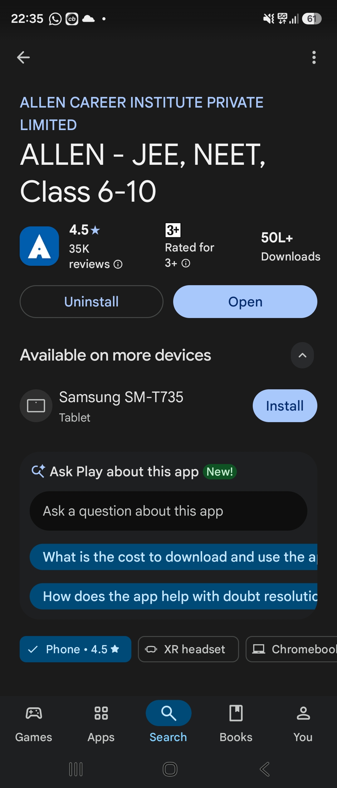 Current Play-Store distribution surface